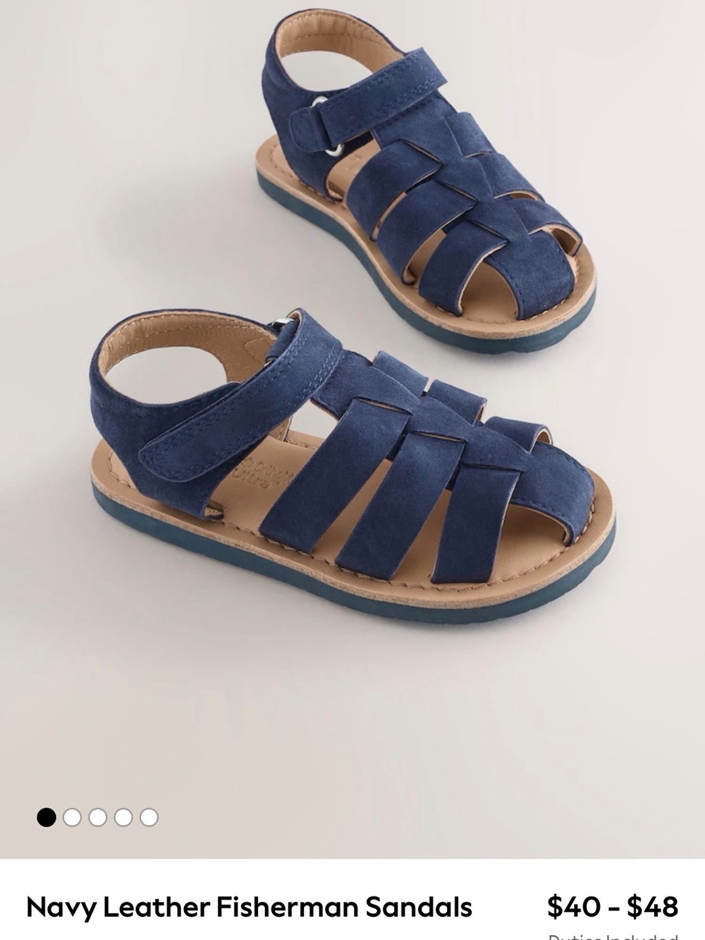 Next Kids Suede Leather Fisherman Sandals (Sky Blue)